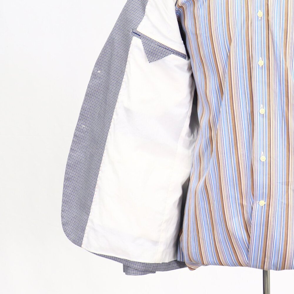 H&M 42R Blue Check 2-Button Sport Coat Blazer Jacket P073 - Picture 9 of 11